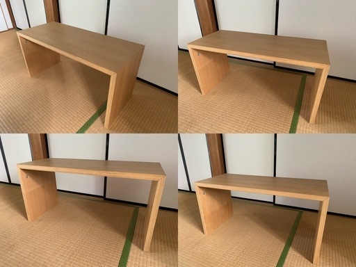 値下げしました】無印シェルフコの字の家具積層合板オーク材幅70cm