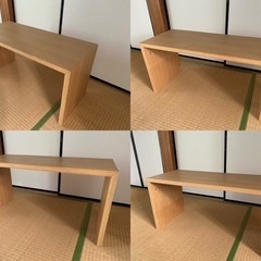 【値下げしました】無印　シェルフ　コの字の家具　積層合板　オーク材　幅７０ｃｍ 幅７０×奥行３０×高さ３５ｃｍの画像