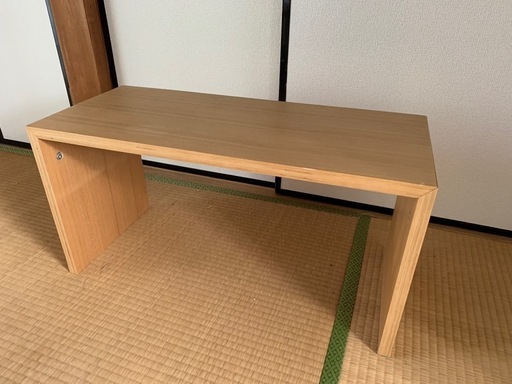 【値下げしました】無印　シェルフ　コの字の家具　積層合板　オーク材　幅７０ｃｍ 幅７０×奥行３０×高さ３５ｃｍ