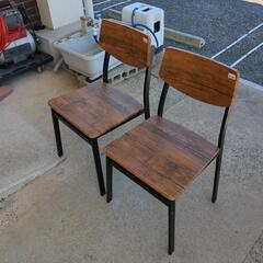 ダイニングイス☆ウッド調、オシャレ家具、美品です。在庫1脚【浜村...