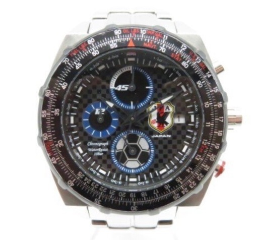 JFA サッカー日本代表 オフィシャル クロノグラフ / 勝利の刻 / 限定 2500/0164 / JAPAN記念時計 / メンズ 腕時計 電池交換済 稼働品 美品