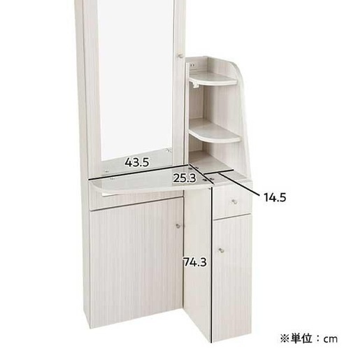 ほぼ未使用️ドレッサー 姿見 鏡台 化粧台 スツール付き 1口コンセント
