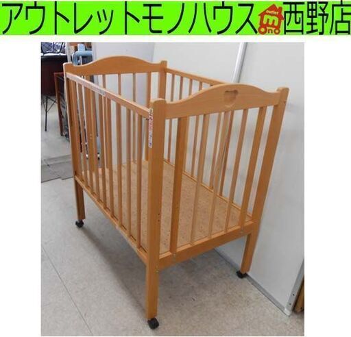 ベビーベッド 小さめ 24ヶ月まで W95cmD66cm スリーピー 石崎家具 木製 クマ ミニベビーベッド 日本製 ハイタイプ 札幌 西野店