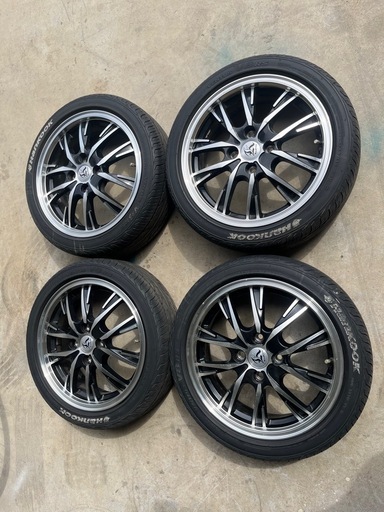 カシーナ　4穴100　15インチET45  タイヤ165/50R15 4本セット！