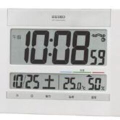新品 SEIKO セイコークロック 置き時計 SQ429W ホワイト 電波 デジタル カレンダー 快適度 温度 湿度 表示 薄型 札幌市 厚別区の画像