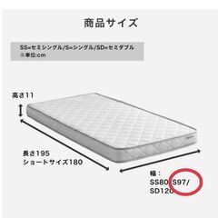 nerco薄型ポケットコイルマットレス 11cm厚【9/15まで】 の画像