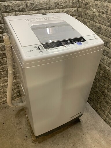 【美品】大阪送料無料★3か月保障付き★洗濯機★2018年★日立★7kg★NW-R704(W)★S-407