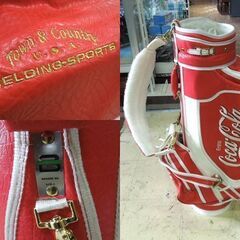 BELDING SPORTS 希少 コカ・コーラ ゴルフバッグ キャディバッグ レザー製 ベルディング・スポーツ 6分割 オブジェ 札幌市 新道東店の画像