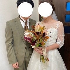 ウェディングドレス　ワタベ　袖あり　美品の画像