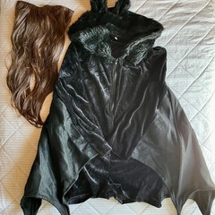 仮装　コウモリ フード付き ウィッグセット可 コスプレ衣装 耳付き