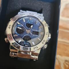 腕時計 ウォッチ アナログ Foxbox カジュアル メンズ ファッション クール 防水 スタイリッシュ 多機能 スポーツ クォーツ カレンダー (シルバーブルー)

の画像