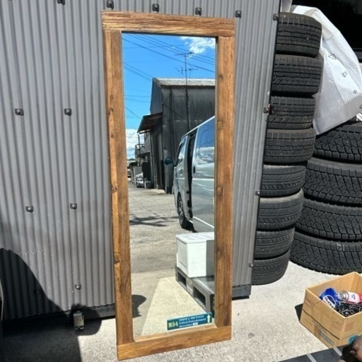 姿見　ミラー　鏡　ビンテージ調　アメリカン　古木