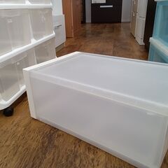 ★ジモティ割あり★  衣装ケース ホワイト H20.5×D51.5×W32 クリーニング済み MT2143の画像