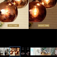 【美品】今すぐにつけれます⭐︎電球付き⭐︎ペンダントライト照明ガラス シェード 3灯 [SAN MARCO ］の画像