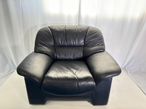 Leatherworld/レザーワールド 2脚セット　1人掛けソファ　ブラック　纏め売り