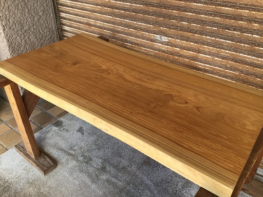 欅　一枚板　無垢材　テーブル天板　磨き塗装仕上げ品　特価