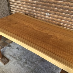 欅　一枚板　無垢材　テーブル天板　磨き塗装仕上げ品　特価