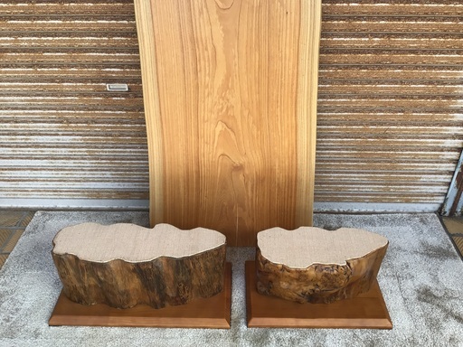 欅　一枚板　無垢材　テーブル天板　磨き塗装仕上げ品　特価