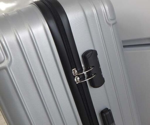 新品 超軽量キャリーケース Lサイズ 95L CB-3674 ハードケース シルバー スーツケース  キャスター付き RFトレード☆ 