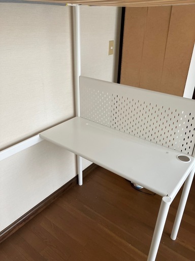 IKEA VITVAL ヴィトヴァル ロフトベッドフレーム, ホワイト/ライトグレー,  90x200 cm
