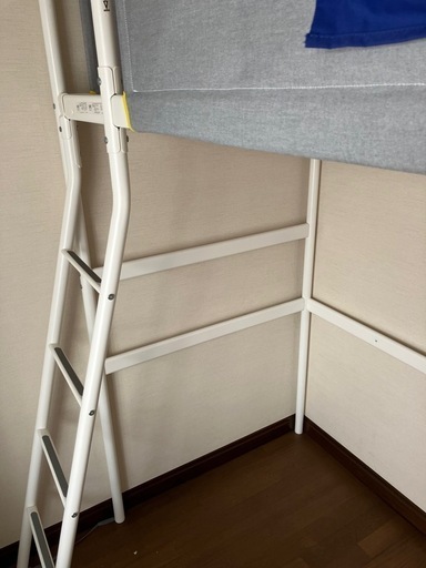 IKEA VITVAL ヴィトヴァル ロフトベッドフレーム, ホワイト/ライトグレー,  90x200 cm