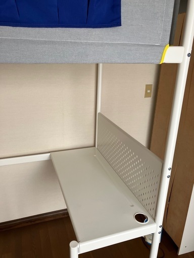 IKEA VITVAL ヴィトヴァル ロフトベッドフレーム, ホワイト/ライトグレー,  90x200 cm