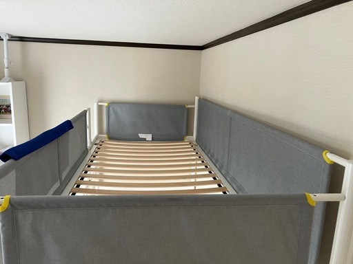 IKEA VITVAL ヴィトヴァル ロフトベッドフレーム, ホワイト/ライトグレー,  90x200 cm