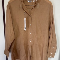 ユニクロ シアー バンドカラー シャツ 長袖 新品 未使用 タグ付き