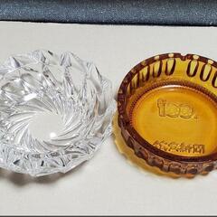 ガラス 灰皿 小物入れ レトロ クリスタル 読売新聞 