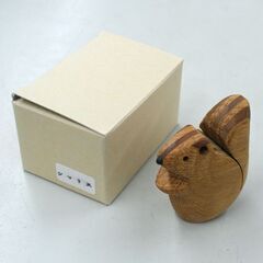 未使用保管品 鈴木工房 ペーパーウエイト シマリス ナキウサギA 2個セット ウッドクラフト 置物 インテリア 札幌市 清田区 平岡の画像