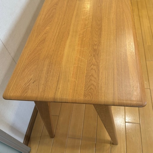 オーク無垢材　デスク 学習机 幅120cm 引出付　寝室にも　高さ70cm
