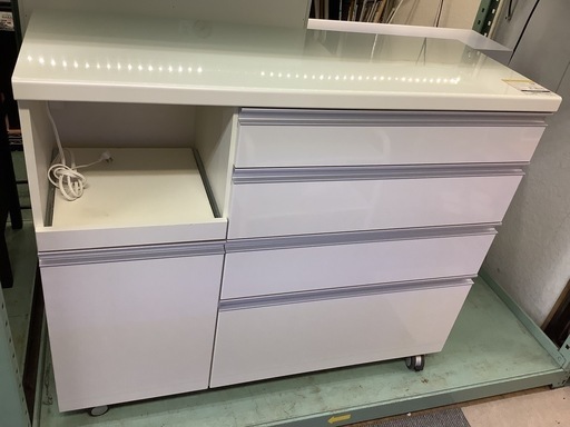 【リサイクルサービス八光】幅120㎝　パモウナ　キャスター付きキッチンカウンター