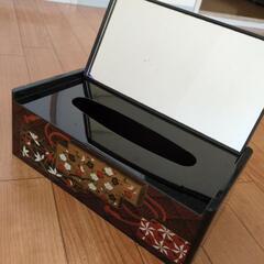 鏡付き卓上ティッシュケース