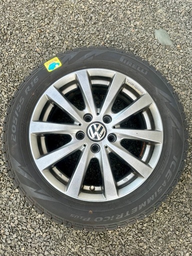フォルクスワーゲン　16インチ　タイヤホイール４本セット　スタッドレス　205/55R16 91Q M +S 冬タイヤ