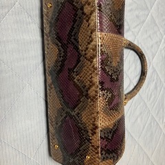 パイソン　蛇皮ハンドバッグの画像
