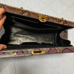 パイソン　蛇皮ハンドバッグの画像