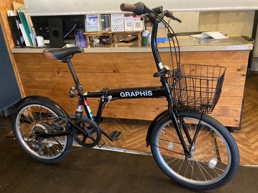 【前後タイヤ・チューブ新品！】サスペンション付き　6段変速　20インチ折りたたみ自転車　ブラック