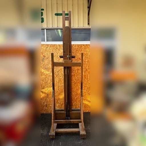 s0910605 イーゼル 画材台 絵画 油絵 美術 絵 アトリエ 絵描き 台 大型 キャンバス デッサン スケッチ 木製 画板 中古