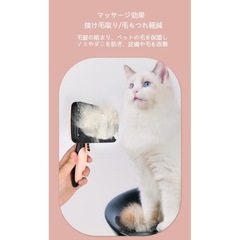 ペット用ブラシ 猫ブラシ 犬用ブラシ ワンプッシュ式 抜け毛取りクリーナ ーの画像
