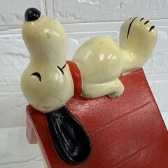 ヴィンテージ 補修痕あり 当時物 スヌーピー 貯金箱 コインバンク 家型 SNOOPY 1966年 現状品  札幌市白石区 白石店の画像