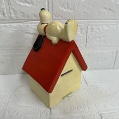 ヴィンテージ 補修痕あり 当時物 スヌーピー 貯金箱 コインバンク 家型 SNOOPY 1966年 現状品  札幌市白石区 白石店の画像