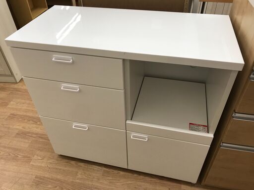 ★ジモティ割あり★ ニトリ キッチンカウンター ホワイト H85×W89×D42 クリーニング済み KJ6099