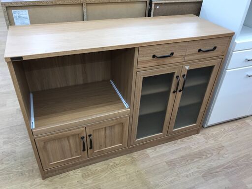 ★ジモティ割あり★ 佐藤産業 レンジ台 ナチュラル H82×W118×D40 クリーニング済み KJ6102