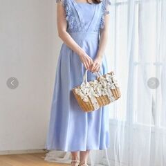 【新品】tocco closet　レース切り替えリネンライクノースリーブワンピースの画像