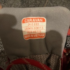 caravan 登山靴　24センチ　赤の画像