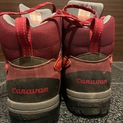 caravan 登山靴　24センチ　赤の画像