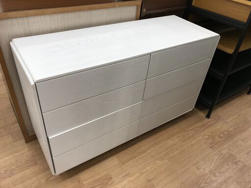 ★ジモティ割あり★  チェスト ホワイト H64×W100×D35 クリーニング済み KJ6106