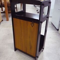 昭和レトロ 木製 電話台 高さ75cm 飾り棚 花台 収納棚 花柄 棚