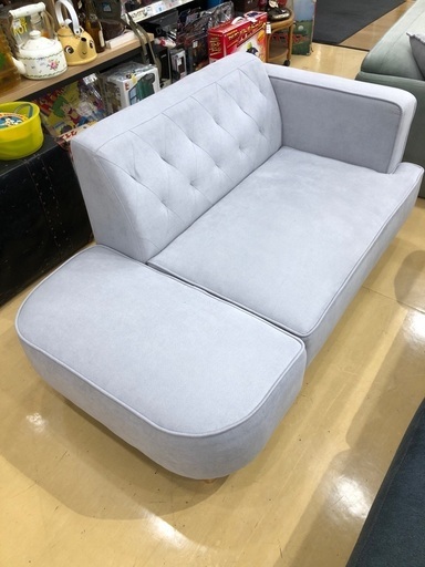 【軽トラック貸出サービス有】2人掛けソファー イーナ オットマン付 ファブリック エミリア