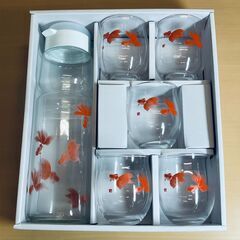 片岡鶴太郎 オリジナル クールポットセット「金魚」（クールポット×１ / グラス×５）の画像
